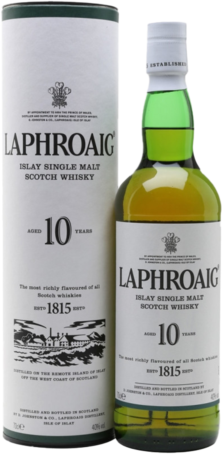 Лафройг Айла Сингл Молт 10 Лет солодовый виски в подарочной упаковке 0.7 л