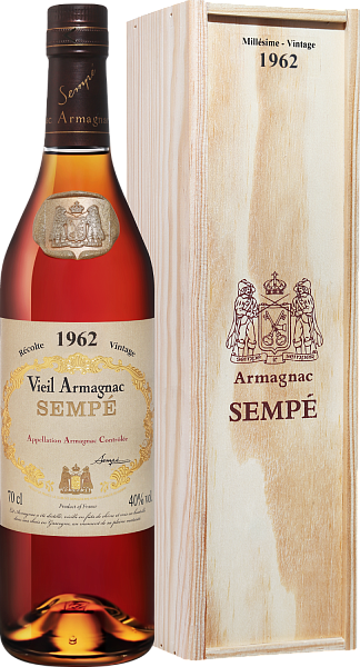 Арманьяк Sempe Vieil Vintage 1962 Armagnac AOC (Подарочная упаковка), 0.7 л в Анапе