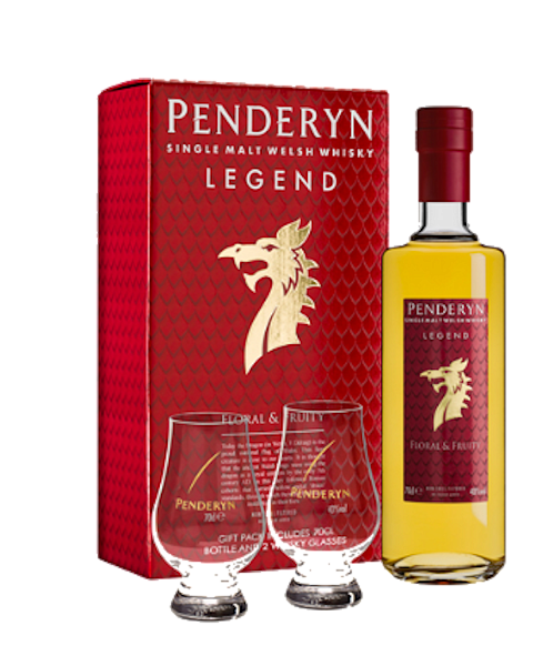 Виски Penderyn Legend Sinlge Malt Welsh Whisky в подарочной упаковке с двумя бокалами, 0.7 л в Анапе