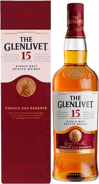 The Glenlivet 15 y.o. The French Oak Reserve single malt scotch whisky (gift box), 0.7 л в Анапе