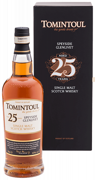 Tomintoul Speyside Glenlivet Single Malt Scotch Whisky 25 YO (gift box), 0.7 л в Анапе