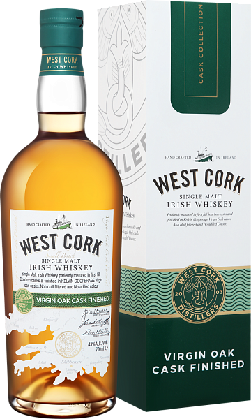 West Cork Virgin Oak Cask Finished Single Malt Irish Whiskey (gift box), 0.7 л в Анапе