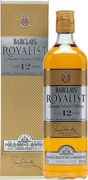 Barclays Royalist 12 y.o. Blended Scotch Whisky (gift box), 0.7 л в Анапе