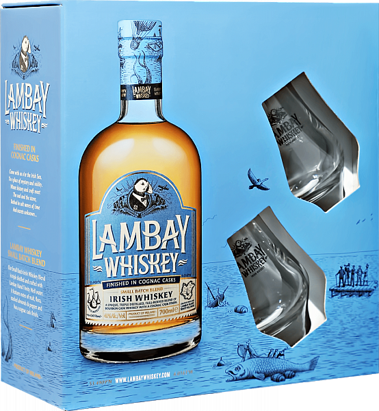 Lambay Small Batch Blend Irish Whiskey 4 y.o. (gift box with 2 glasses), 0.7 л в Анапе