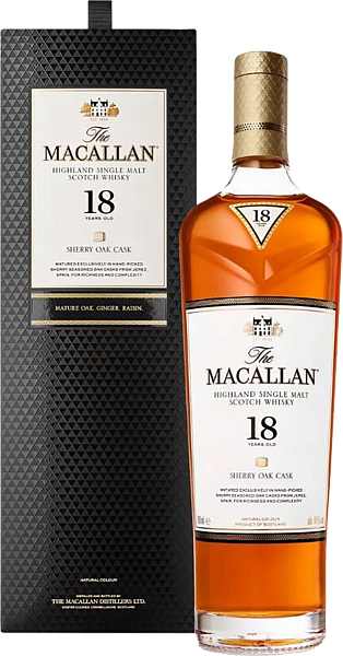 Macallan Sherry Oak Cask 18 y.o. Highland single malt scotch whisky (gift box), 0.7 л в Анапе