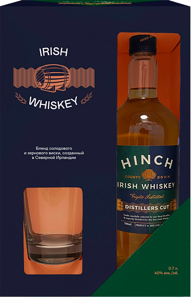 Hinch Distillers Cut Blended Irish Whiskey (gift box with glass), 0.7 л в Анапе